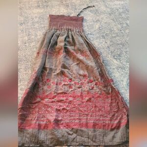 Elegant Brown and Red Women's Dress By Anthropologie Lapis Tube Dress Aline